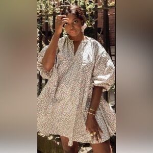 H&M Floral Long Sleeve Dress - Pink and Green